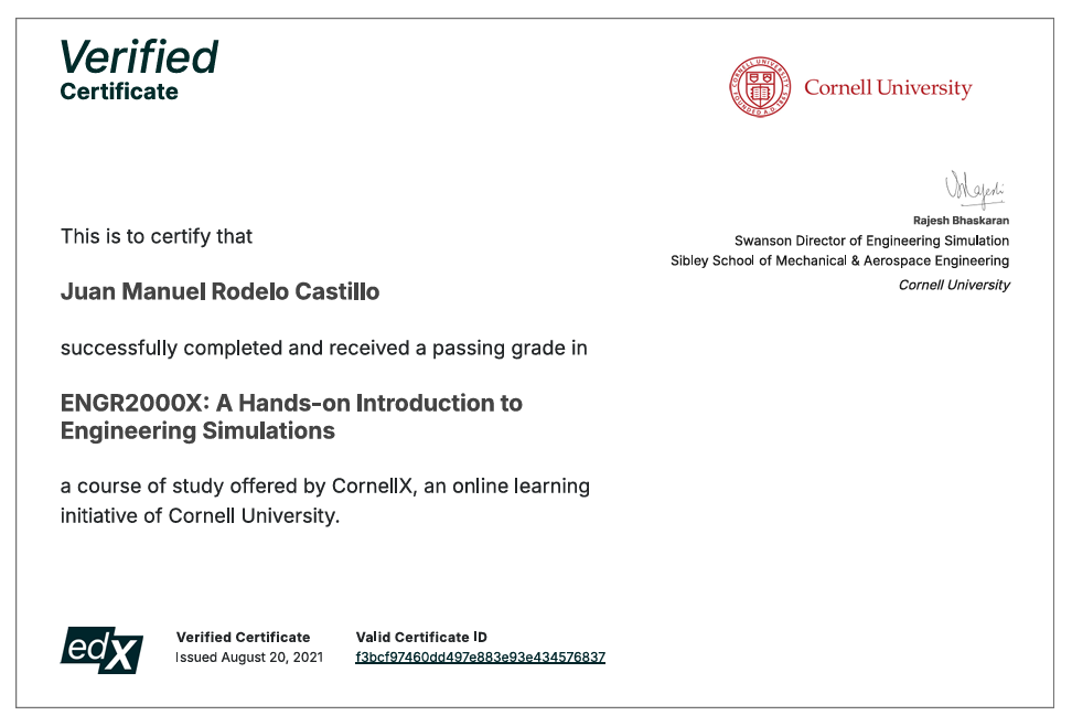 Engineering Simulation Certificate